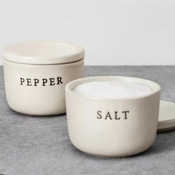 Hearth & Hand with Magnolia White pepper and Salt Stoneware with spoon rest - Picture 12 of 13